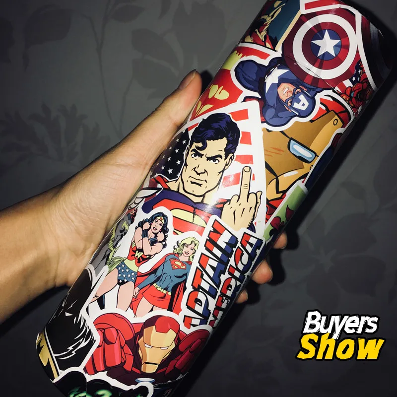 100 шт наклейки Marvel Pack персонажи фильмов для мобильного телефона, ноутбука, чемодана, гитары, скейтборда, автомобильные водонепроницаемые наклейки