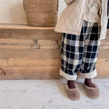 

Winter 2021 New Children's Thick Plaid Casual Pants Korean Children's Wear Men's and Women's Bao Harun Pants Long Pants