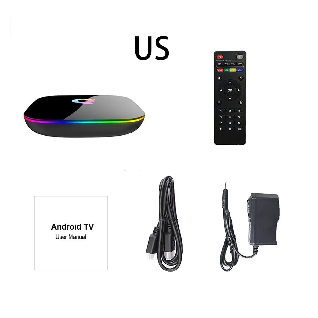 WiFi HD 4K сетевой ТВ-приставка для QPlus type-c медиаплеер с пультом дистанционного управления HD медиаплеер True 4K воспроизведение