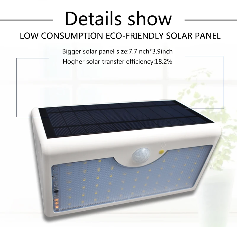 Modos com Controlador de Led à Prova Água da Lâmpada de Energia Solar para Jardim ao ar Mais Novo Solar Ip65 60 5 d' Livre Cerca Parede Quintal Luz 1300lm 3 5 Modos Com Controlador de LED À