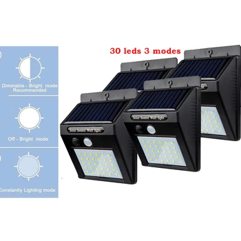 

2/4PCS 30 LED Dual Head Solar Light Radar Sensor Spotlight Outdoors Solar Garden Light Super Bright Yard Flood LED Lamp Waterpro