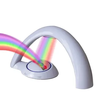 

Rainbow Projector Light 2 Mode Portable LED Night Projection Light Battery Operated Lamp for Children Tabletop Decoration