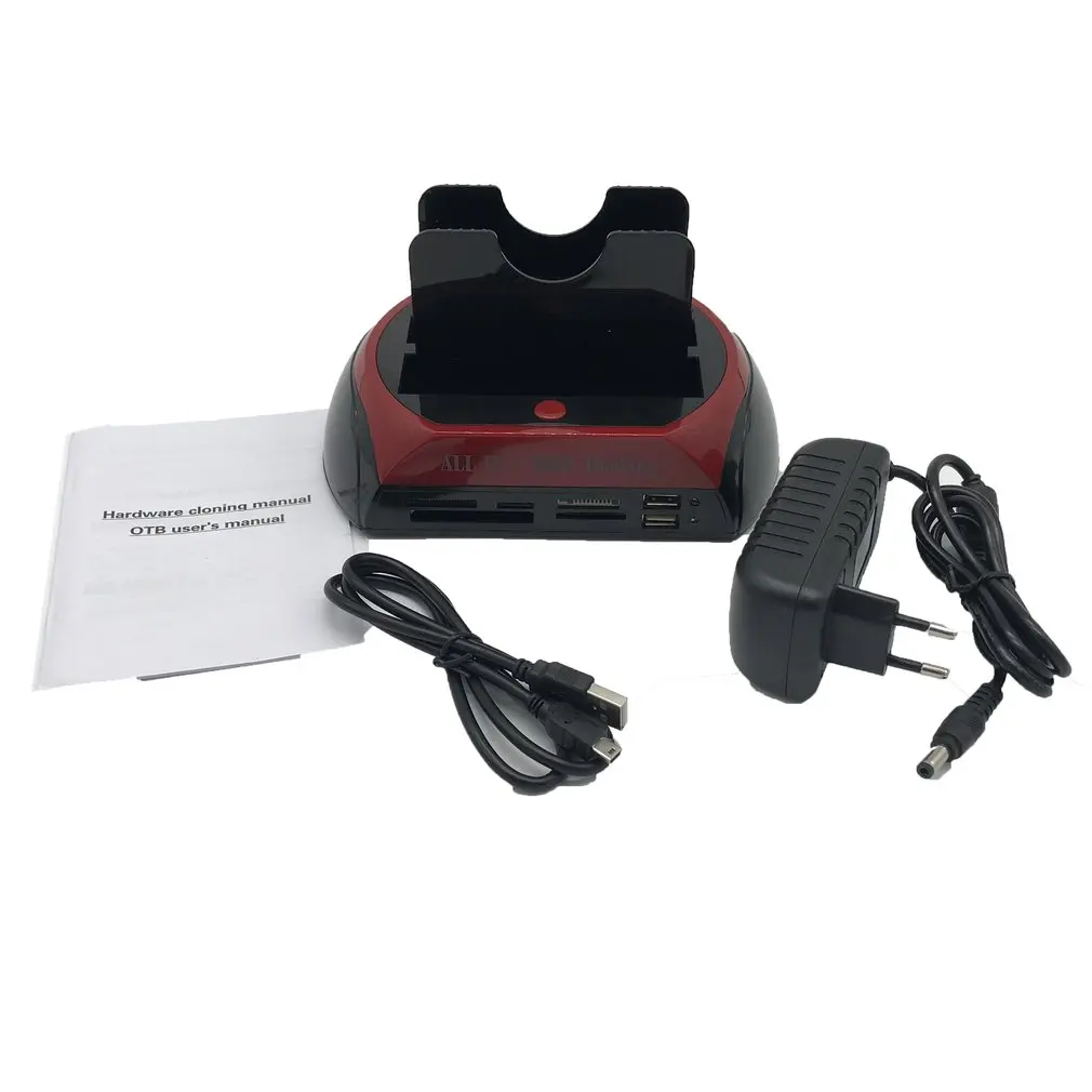 Multifunctional HDD Docking Station Dual USB 2.0 2.5/ 3.5 Inch IDE SATA External HDD Box Hard Disk Drive Enclosure Card Reader - ANKUX Tech Co., Ltd