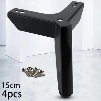 

4PCS 12/15mm Metal Black Furniture Legs Sofa Feet Cabinet Bed With 20pcs Screws For Sofas, Couches, Cabinets, Entertainments