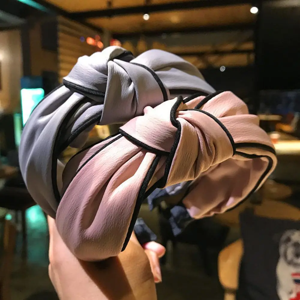 

Women Fashion Knot Headband Girl Cute Bowknot Wide Hairband Headband Silk Simple Headwrap Hair Band Hoop Hair Accessories