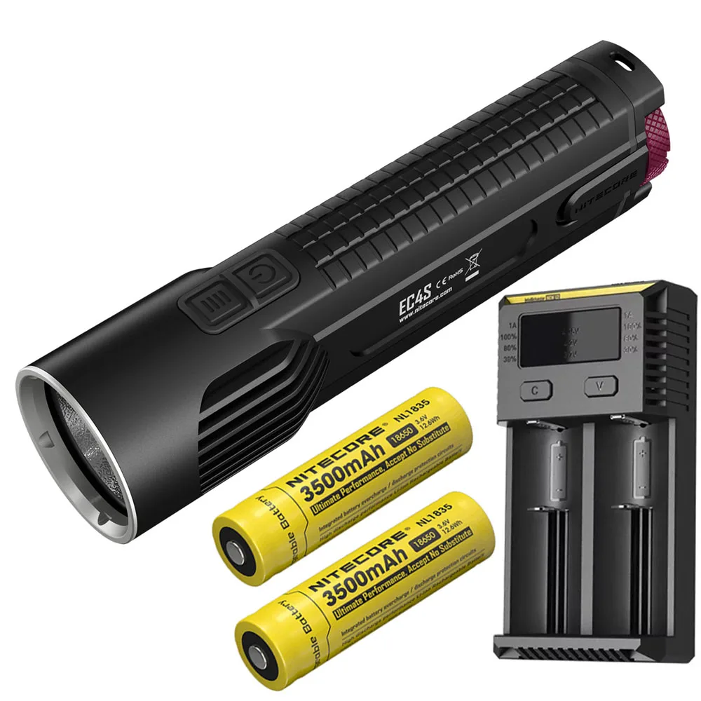 NITECORE EC4S ручной светильник для вспышки CREE XHP50 Макс. 2150 люмен луч бросок 280 м наружный фонарь поисково-спасательный Тактический светильник - Испускаемый цвет: EC4S NL1835 I2