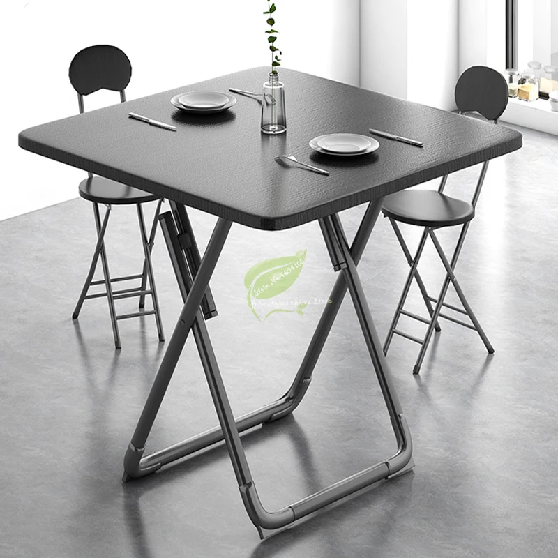  70cm Folding dining table home small apartment round square table Portable folding simple square ea
