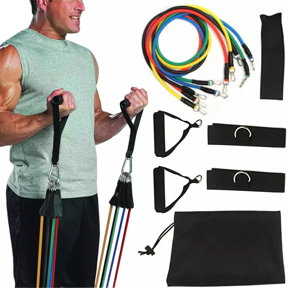 Resistance Bands Loop Set Exercise Sports Fitness Home Gym Yoga Latex Set of 4 