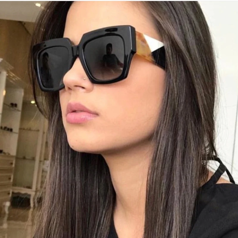 Fashionable Square Oversized Sunglasses Women Men Brand Designer