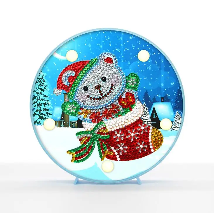 DIY светодиодный алмаз особенной формы живопись свет Рождество Санта Клаус Снеговик рукоделие вышивка домашняя лампа спальня ночник - Цвет: 16x16x4.3cm