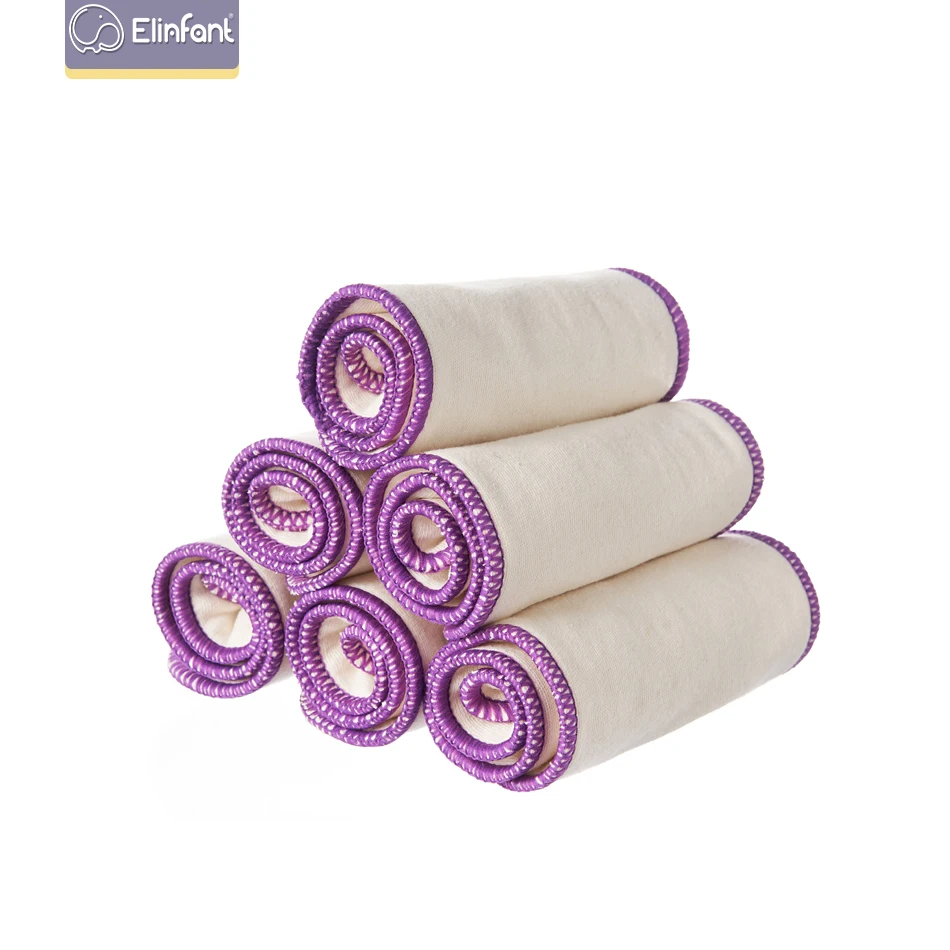 Purple-Edge-Diapers Insert Cotton Washable Elinfant Baby of Hemp 10/Pcs 3513.5-Cm Super-Soft