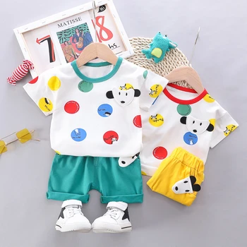 

2020 Summer Cotton Baby Boy Clothing Sets Formal Infant Birthday Party Clothes Suit T-shirt Pant Children's Cloth Sets