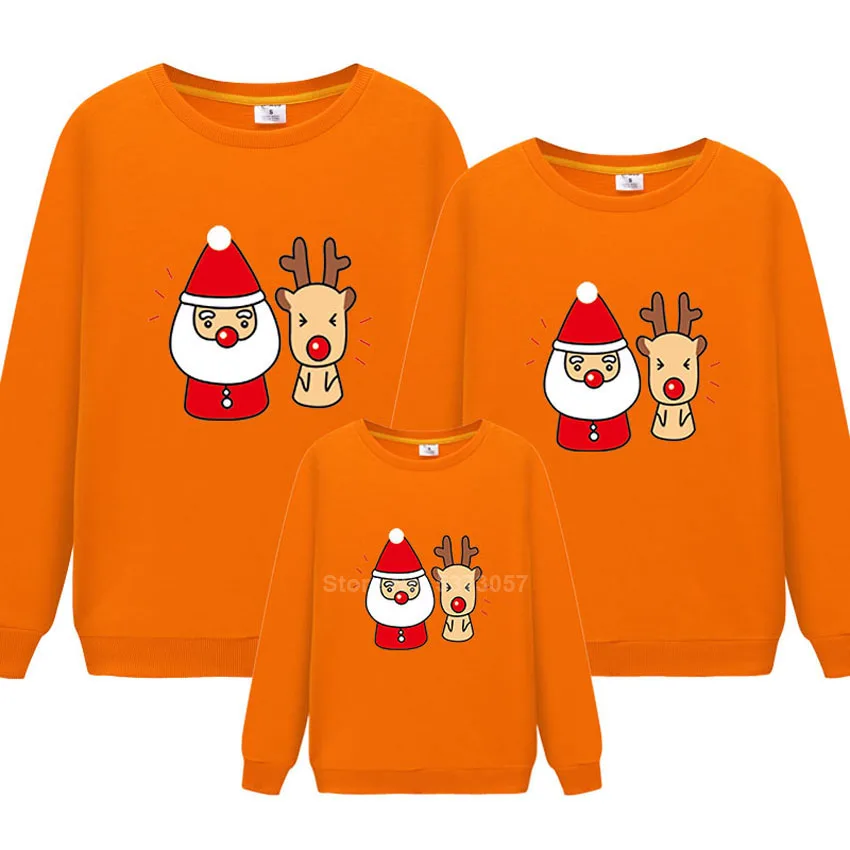 Семейные комплекты; свитера с принтом Санта-Клауса и лося; Рождественский и новогодний свитер для родителей и детей; толстовка с капюшоном для мальчиков и девочек
