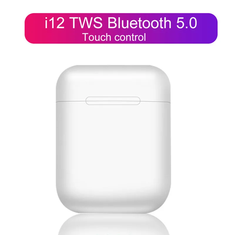 White I12 оригинальные TWS мини беспроводные наушники 5,0 Bluetooth наушники умные сенсорные наушники Динамик Микрофон Bluetooth гарнитура для iPhone 11 - Цвет: White