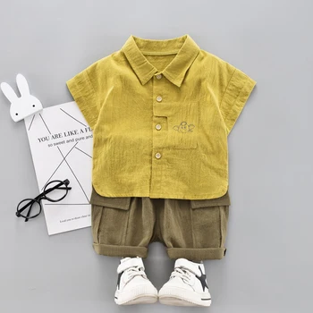 

Toddler Kids Baby Boy Clothing Sets For Gentleman Cartoon Clothes Shirt Tops Shorts Pants Formal 2PCS Outfits Suit