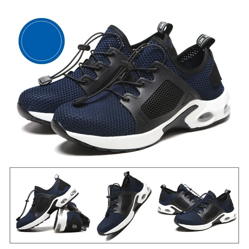 Hohner Zoom Рабочая защитная обувь со стальным носком дышащая анти-разбивающая прокол Pro уличная защитная обувь плюс 36-48 - Цвет: Blue