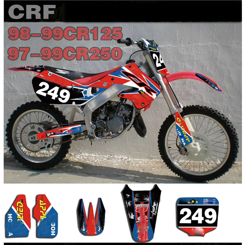 1997-1999 HONDA CR 250 Solitaire Motocross Graphics Dirt Bike Decal Sticker Kit 