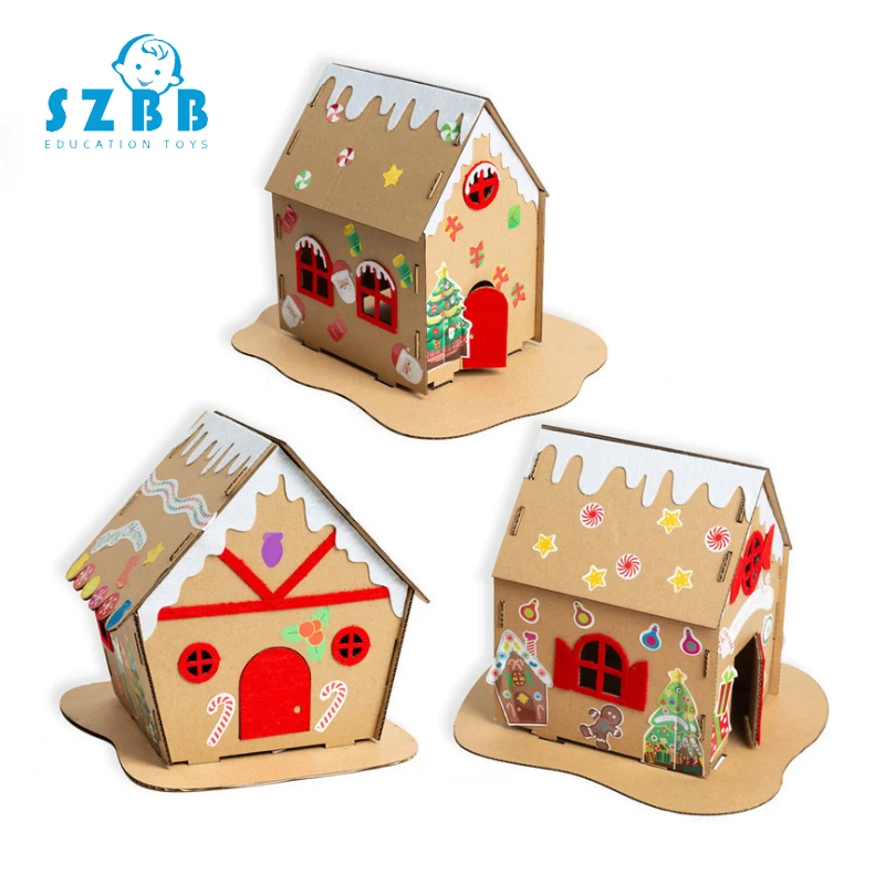 Sz паровой DIY Рождественский домик Сборная модель бумажная игрушка малыш Раннее Обучение подарок детский дом DIY Изготовление забавных детских игрушек