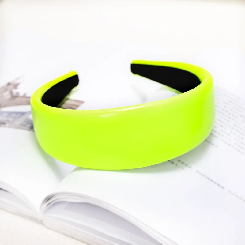 C776 green Винтажные однотонные ободки для волос из искусственной кожи для женщин, заколки для волос головная повязка для девочек, аксессуары для волос opaska do wlosow gumki do wlosow - Цвет: C776 green