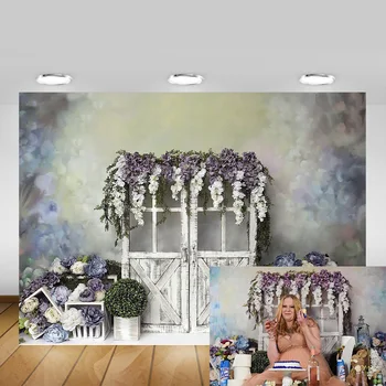 

Retro Floral Door Frame Newborn Baby Portrait Photography Backdrops Vintage Flowers Oil Painting Birthday Art Background Props