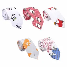 145x7 см мультяшный галстук с изображением животных для мужчин и женщин, повседневный стиль для праздников и вечеринок