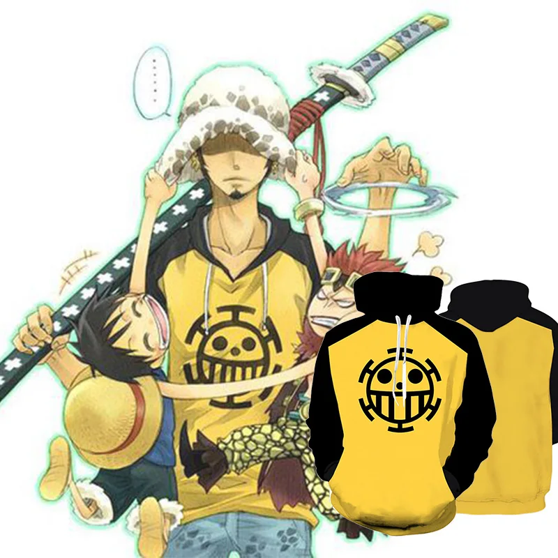 

Fans Wear 3d Printed One Piece Trafalgar Law Cosplay Hoodies Sweatshirt Men Hoodie Monkey D. Luffy hoody