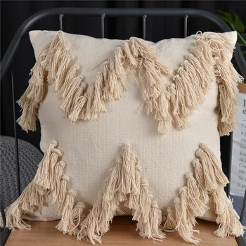 

45x45cm Sofa Morocco Geometric Tufted Tassel Pillowcase Christmas Pillow Case Pillow Cover Home Decorativos