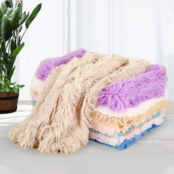 

Soft Pet Dog Blanket Cat Bed Mat Long Plush Warm Double Layer Fluffy Deep Sleeping Cover for Small Medium Large Dogs Mattress