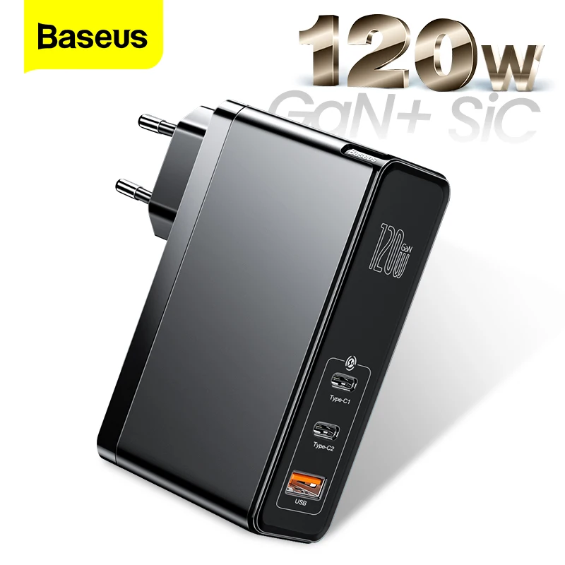Baseus 120W GaN SiC USB C Charger Quick Charge 4.0 3.0 QC Type C PD Fast USB Charger For Macbook Pro iPad iPhone Samsung Xiaomi|Mobile Phone Chargers| - AliExpress