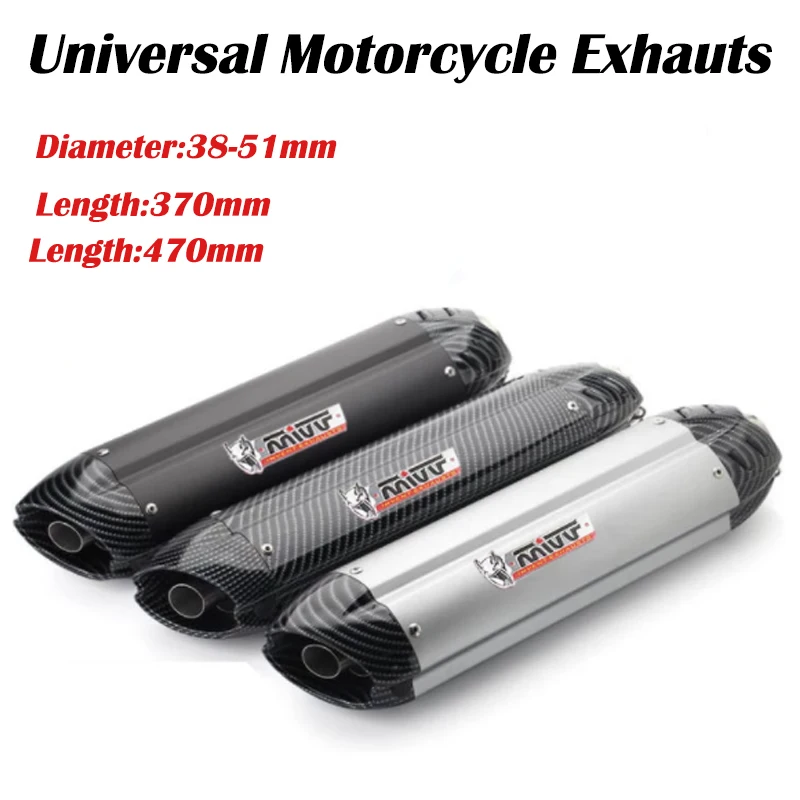 

38-51MM Universal Motorcycle Exhaust Motocross Muffler Pipe Escape Moto for Ktm 390 adventure Z900 Er6n Msx125 Gsr 750 Nmax 125