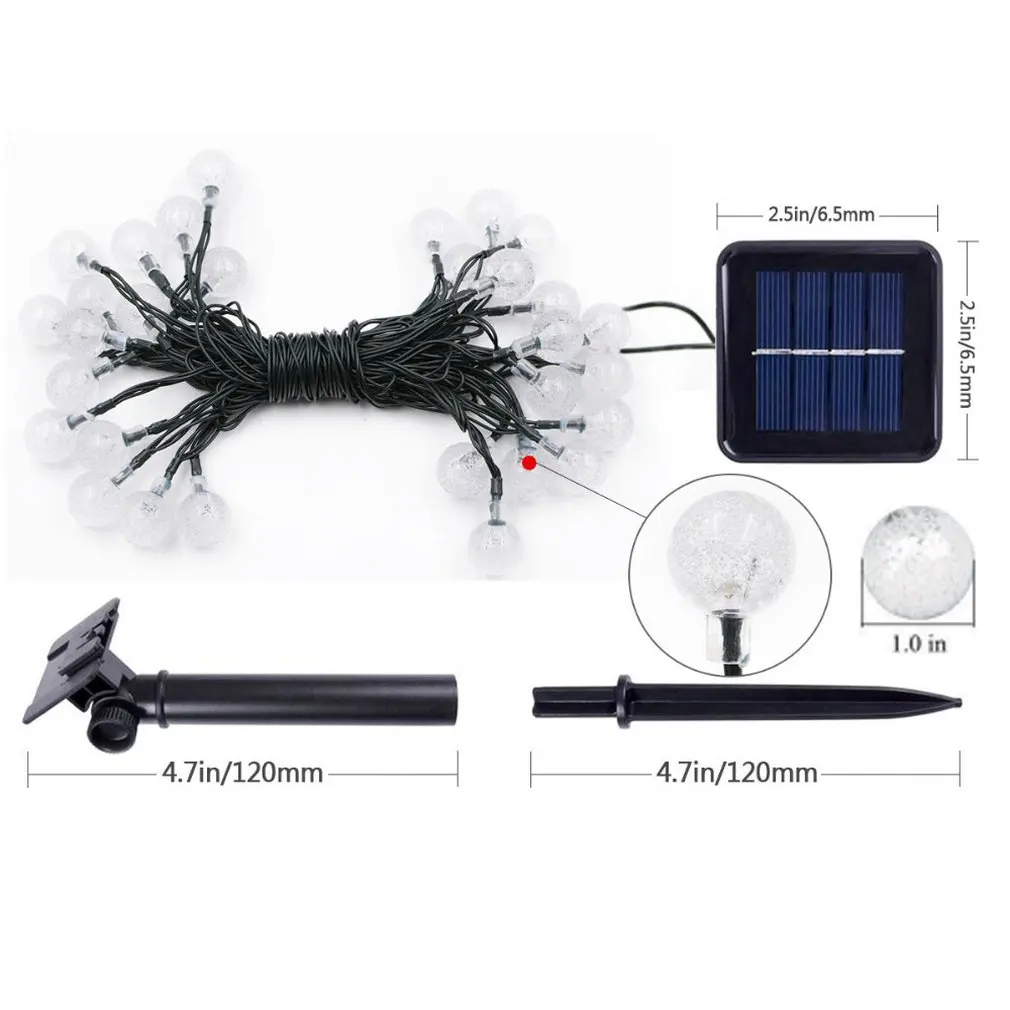 30Led Light String Outdoor Anti-Watercolor String Christmas Day Decoration Landscape Light Solar Light String