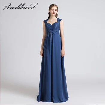 

Elegant Sweetheart Shoulder Strap Bridesmaids Dresses A line Lace Floor Length Chiffon Backless Wedding Prom Fomal Dress 5645