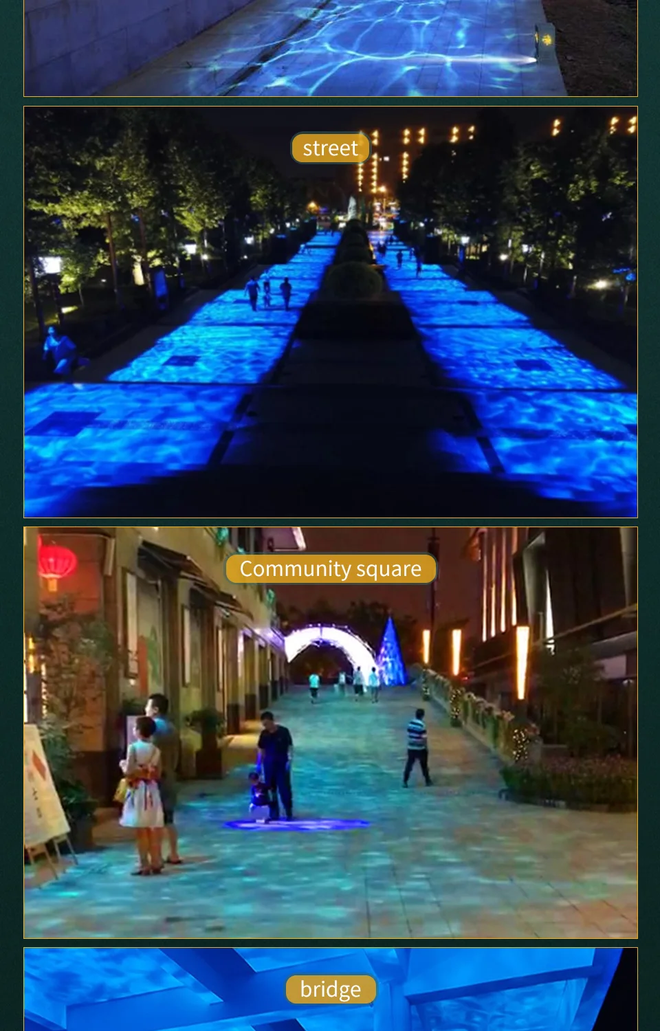 50W Led Waterproof Water Wave Light Dynamic Projection Waterproof Water Wave Pat