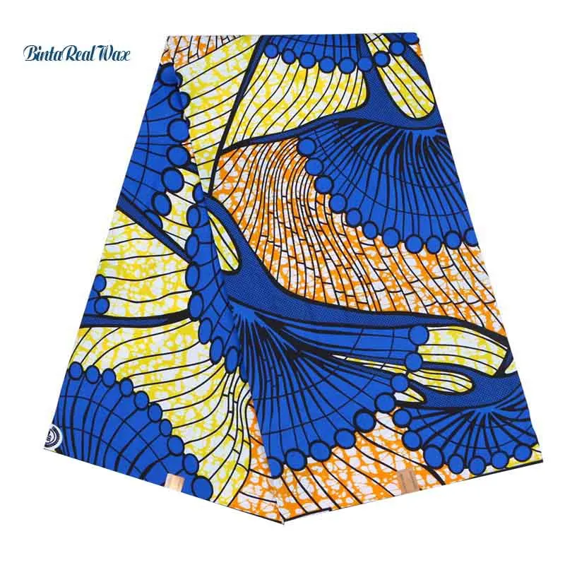 High Quality 6 yards Fabric Wax Ankara Fabric African Polyester binta
