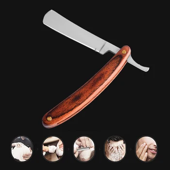 

1pcs Men Shaving Knife Handle Shaver Straight Professional Stainless Steel Manual Folding Hair Removal Barber Hair Cut Tools