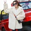 Winter Women High Quality Faux Rabbit Fur Coat Luxury Fur Coat Loose Lapel OverCoat Thick Warm Plus Size Female Plush Coats ► Photo 1/6