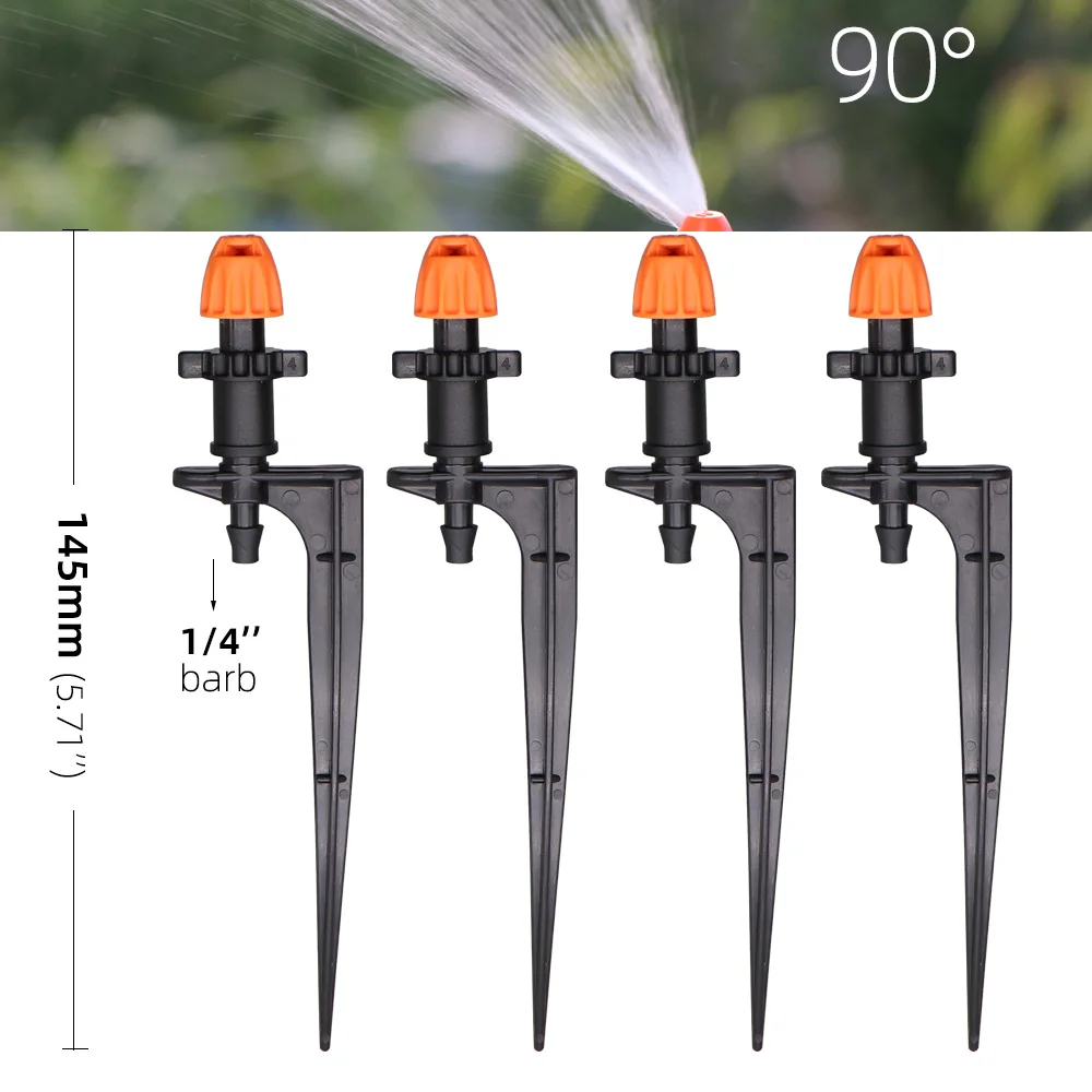 15PCS 90°/180°/360°/Strip Garden Watering Nozzles Irrigation Spraying Sprinklers Angle Optional Stakes Barbs Screw Connectors
