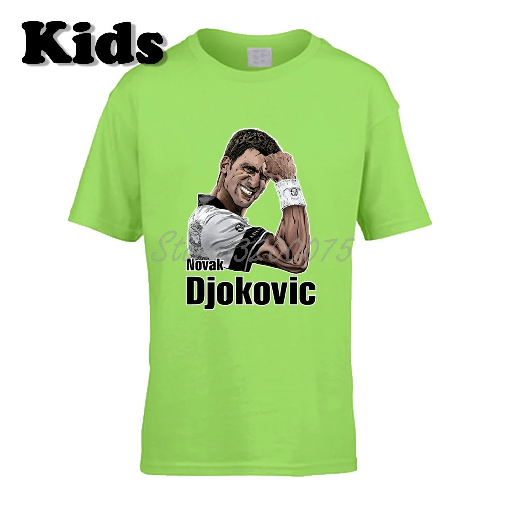 Детская футболка одежда с героями мультфильмов «Novak Djokovic Nole Djoker» футболка с круглым вырезом для мальчиков и девочек W19040713 - Цвет: 9
