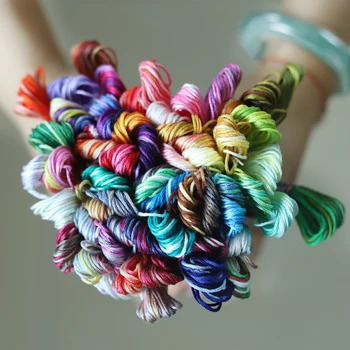 

61 Variegated Colors Double Mercerized 100% Egyptian Cotton Embroidery Floss 8 meters per skein Variation Cross stitch Thread