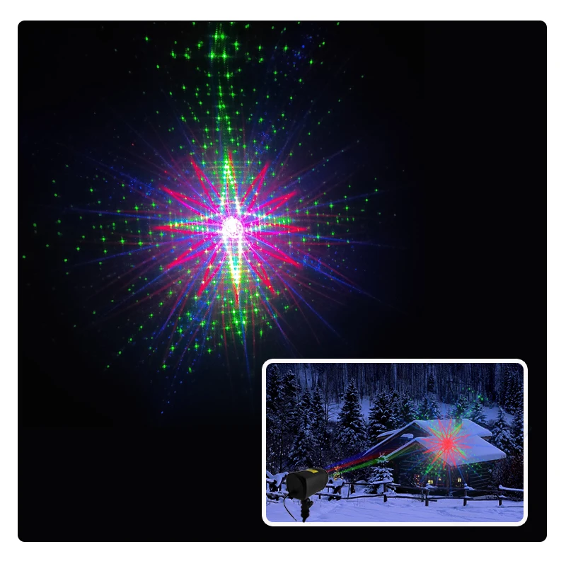 Christmas Sky Star Laser Projector Lights Showers 24 Patterns Effect Remote Moving Waterproof Outdoor RGB Garden Lawn Xmas Deco