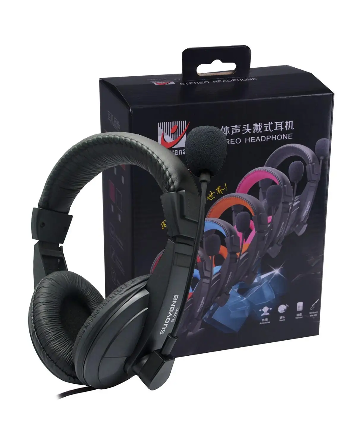 3,5 мм Игровые наушники Проводная гарнитура глубокий бас Hi-Fi стерео звук с микрофоном для ПК ноутбука