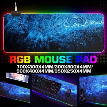

INSMA LED RGB Gaming Mouse Pad Large Gamer Mousepad USB Non-Slip Rubber Computer Mat Keyboard Desk Pad