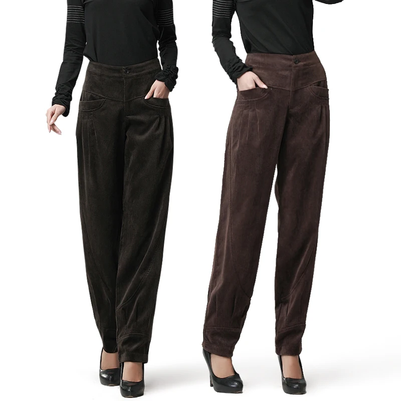 Price 2019 autumn and winter new loose loose velvet pants high waist large size pants casual trousers