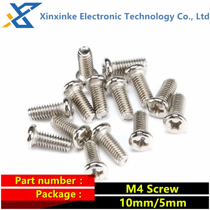 50Pcs 10mm 5mm Round Head M4 Screw （M4*10）（M4*5） Diameter 4mm * Screw Part Length 10MM or 5MM favordrory brass round rods lathe bar stock diameter 20 28mm length 20cm yellow raw materials metals alloys various shaft