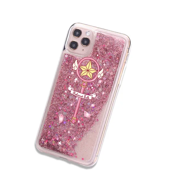 Stars Magic Sparkle Liquid Real Glitter Phone Case Fundas Cover for iPhone 11 12 Pro X XS XR Max 7 8 7Plus 8Plus Phone Coque 4-Glitter Phone Case