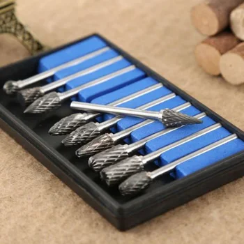 

10pcs 6mm Tungsten Carbide Burr Rotary Drill Bits Tools Cutter Files Set Shank