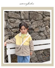 Cheap Spring Jackets 2020 New Korean Children's Clothes Boys' & Girls' Loose & Comfortable Long Sleeve Coat Contrast Color Jacket