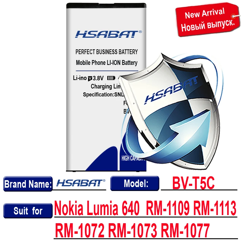 BV-T5C BV-T5C Батарея для microsoft Nokia Lumia 640 RM-1109 RM-1113 RM-1072 RM-1073 RM-1077 BV-T5E Lumia 950 RM-1106 RM-1104 RM-110 - Цвет: BV-T5C