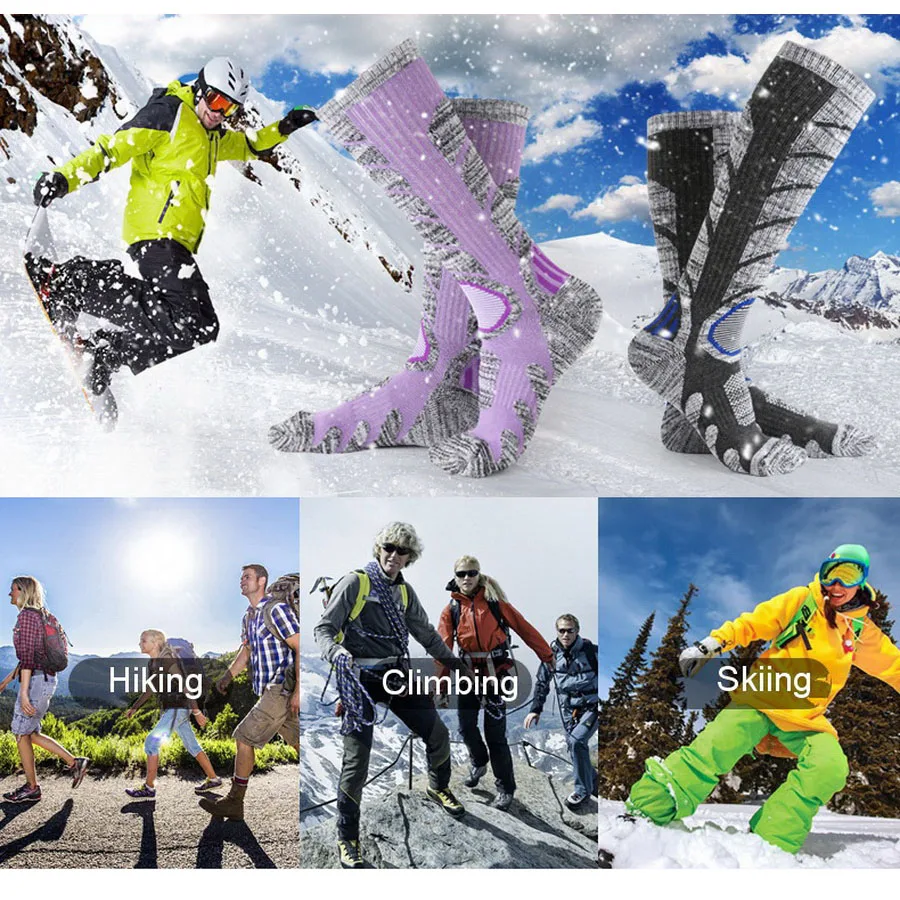 Men's Winter Warm Compression Socks For Snowboarding Hiking Climbing Ski Women Outdoor Sports Socks Long Thermal