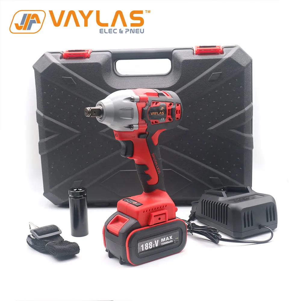 

1/2" Square Drive 480N.m Brushless Electric Impact Wrench Cordless Spanners Power Tool Electric Tool with Recharging 21V Battery